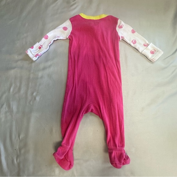 Place Pink and White Footies One Piece with Built-in Feet - Picture 5 of 5